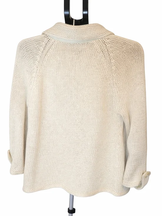 Lauren Ralph Lauren Cream Knit Button-Up Jacket - Picture 2 of 4